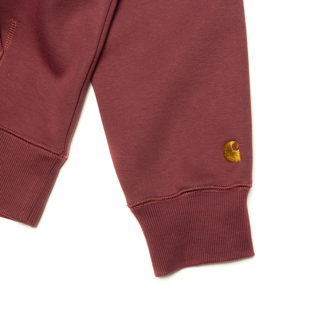 Carhartt WIP | Hooded Chase Sweatshirt Style # I033661-2BB Color : Dusty Fuchsia / Gold