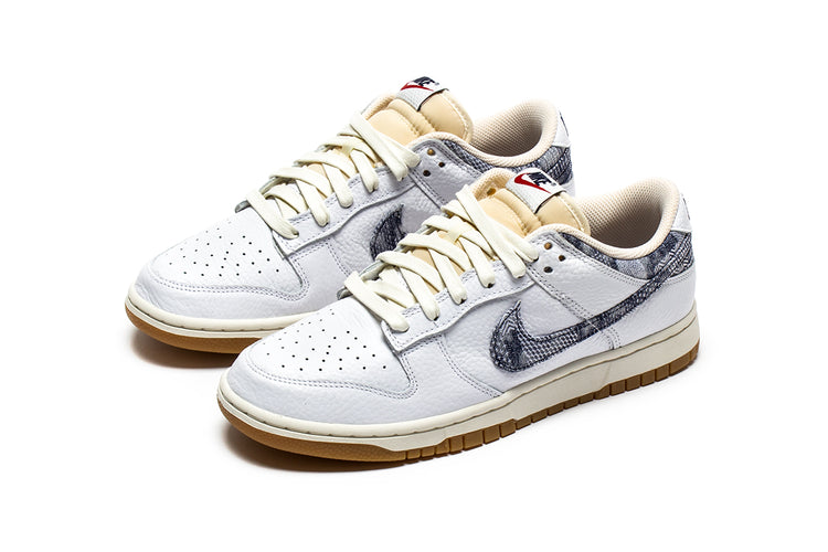 Nike | Dunk Low 'Washed Denim' Style # FN6881-100 Color : White / Midnight Navy