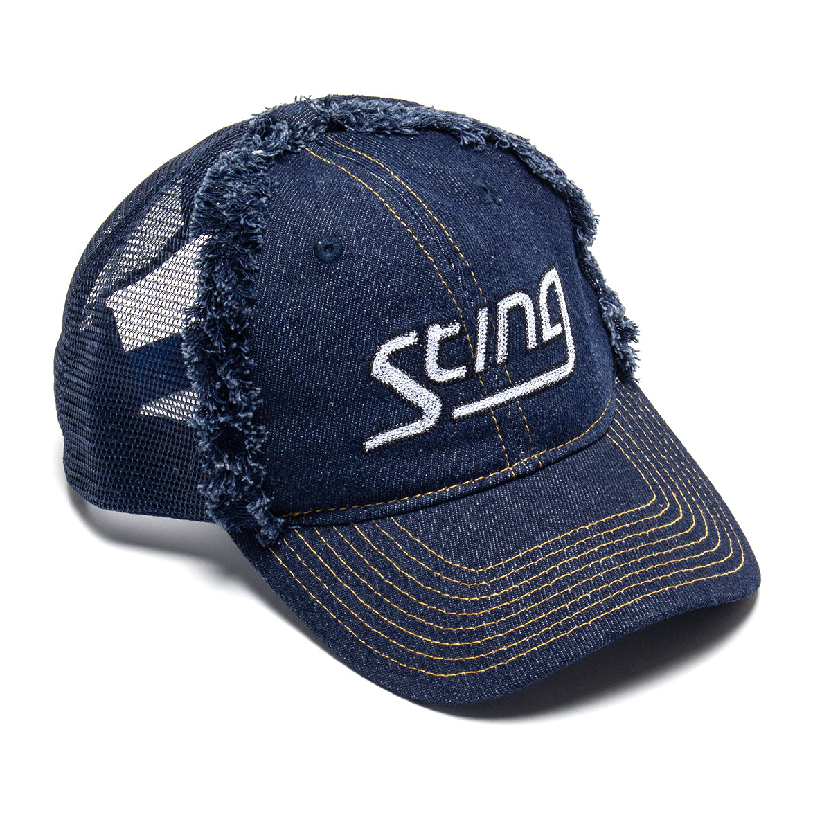 Stingwater | Distressed Denim Trucker Hat Color : Blue