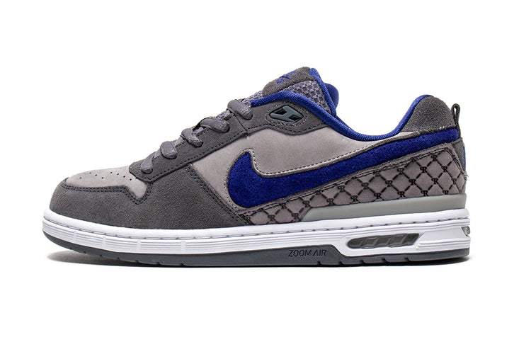 Nike SB - Paul Rodriguez Zoom Air Low
Style # IU7835-001
Color : Flint Grey / Deep Royal Blue / Flint Grey