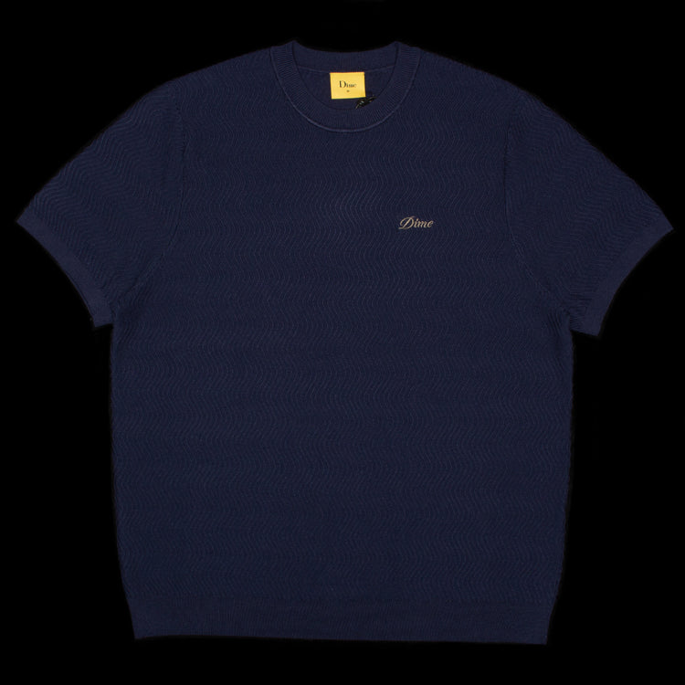 Dime | Wave Knit S/S Shirt Color : Dark Indigo