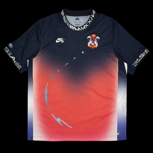 Nike SB | S/S Olympic Dri-FIT Eagle Jersey Style # FZ4066-451 Color : Obsidian / Bright Crimson / White