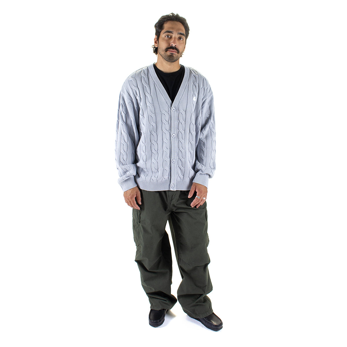 Carhartt WIP - Carter Cardigan
Style # I035178-0N1
Color : Blue Fog