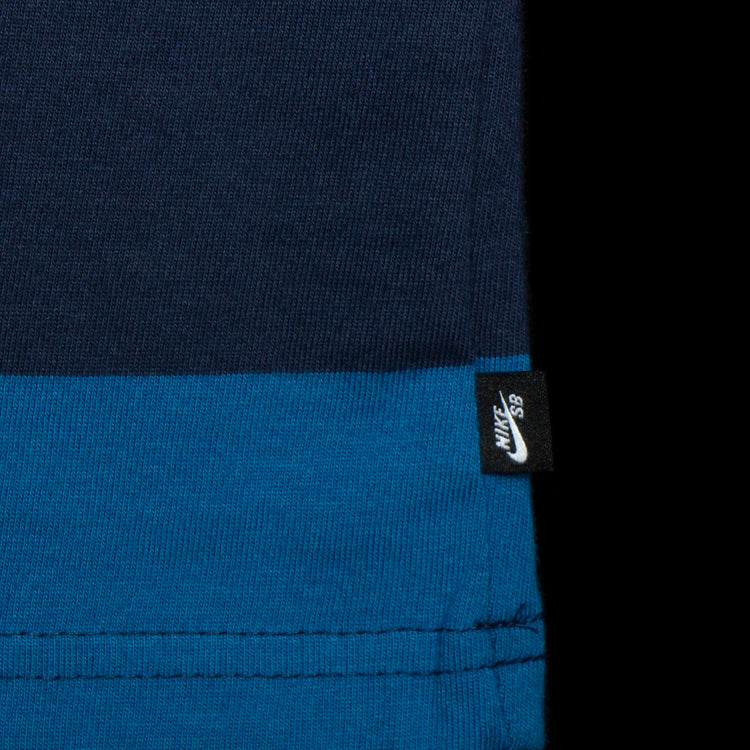Nike SB | Stripe T-Shirt Style # FB8150-411 Color : Midnight Navy / Industrial Blue
