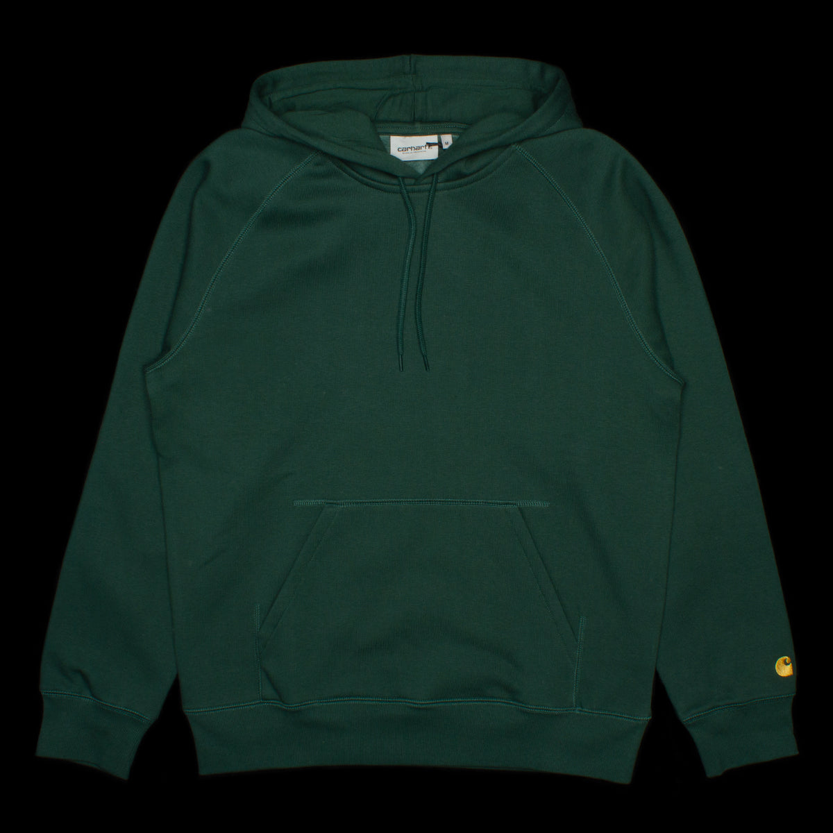 Carhartt WIP Hooded Chase Sweatshirt Style # I026384-1NV Color : Discovery Green / Gold
