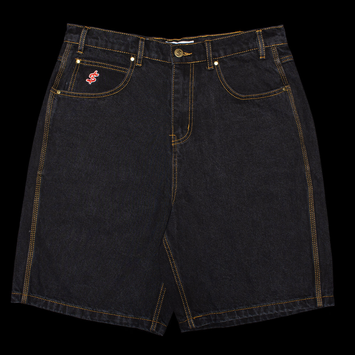 Cash Only - Logo Baggy Denim Shorts
Color : Washed Black