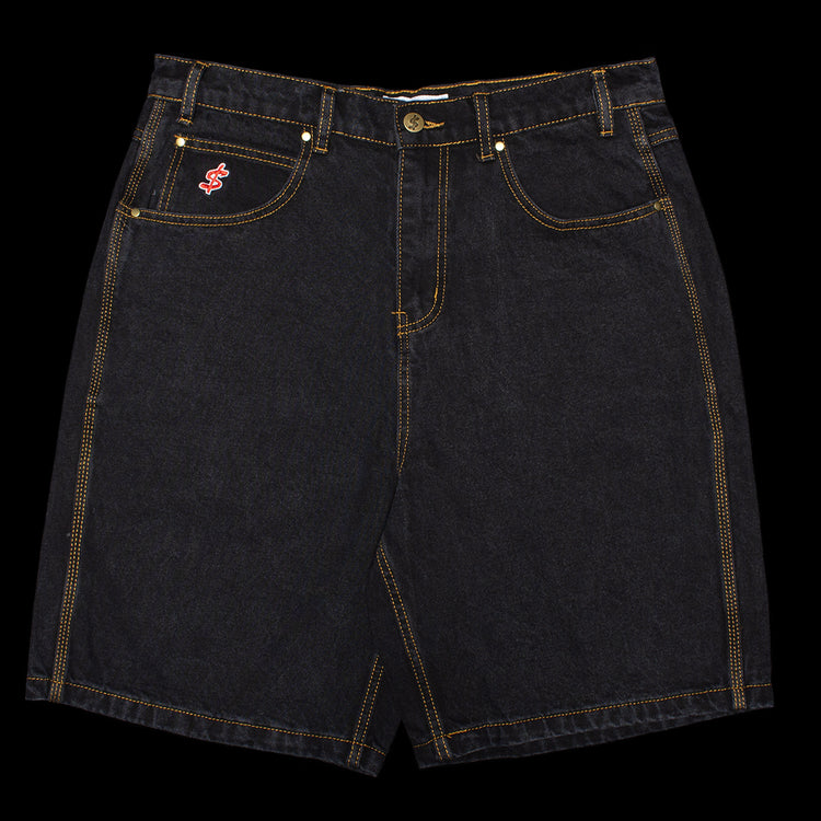 Cash Only - Logo Baggy Denim Shorts
Color : Washed Black