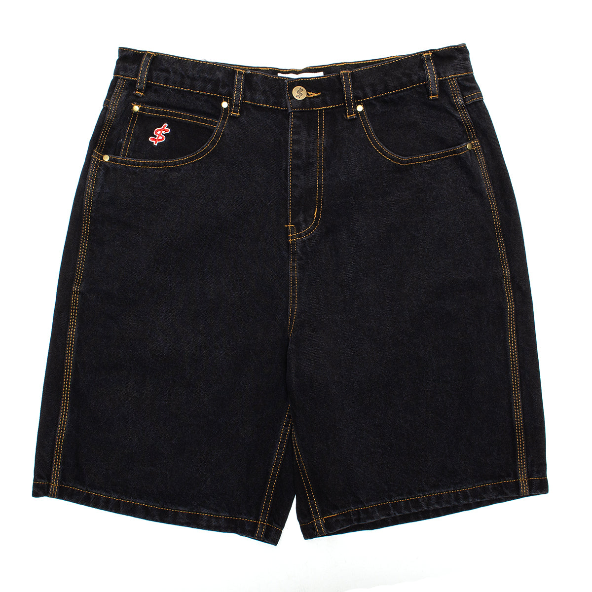 Cash Only - Logo Baggy Denim Shorts
Color : Washed Black