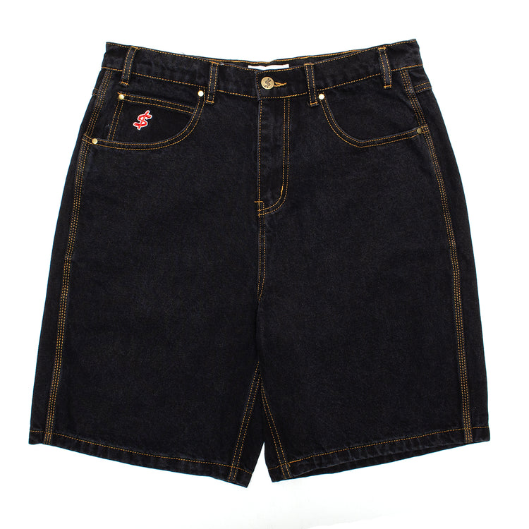 Cash Only - Logo Baggy Denim Shorts
Color : Washed Black