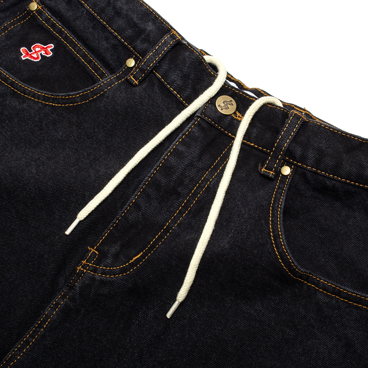 Cash Only - Logo Baggy Denim Shorts
Color : Washed Black