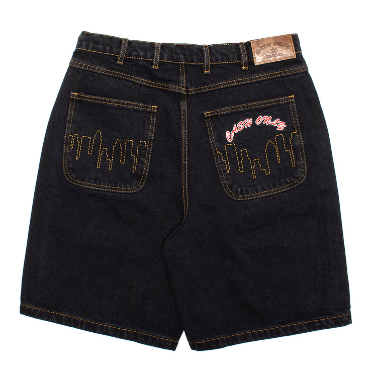 Cash Only - Logo Baggy Denim Shorts
Color : Washed Black