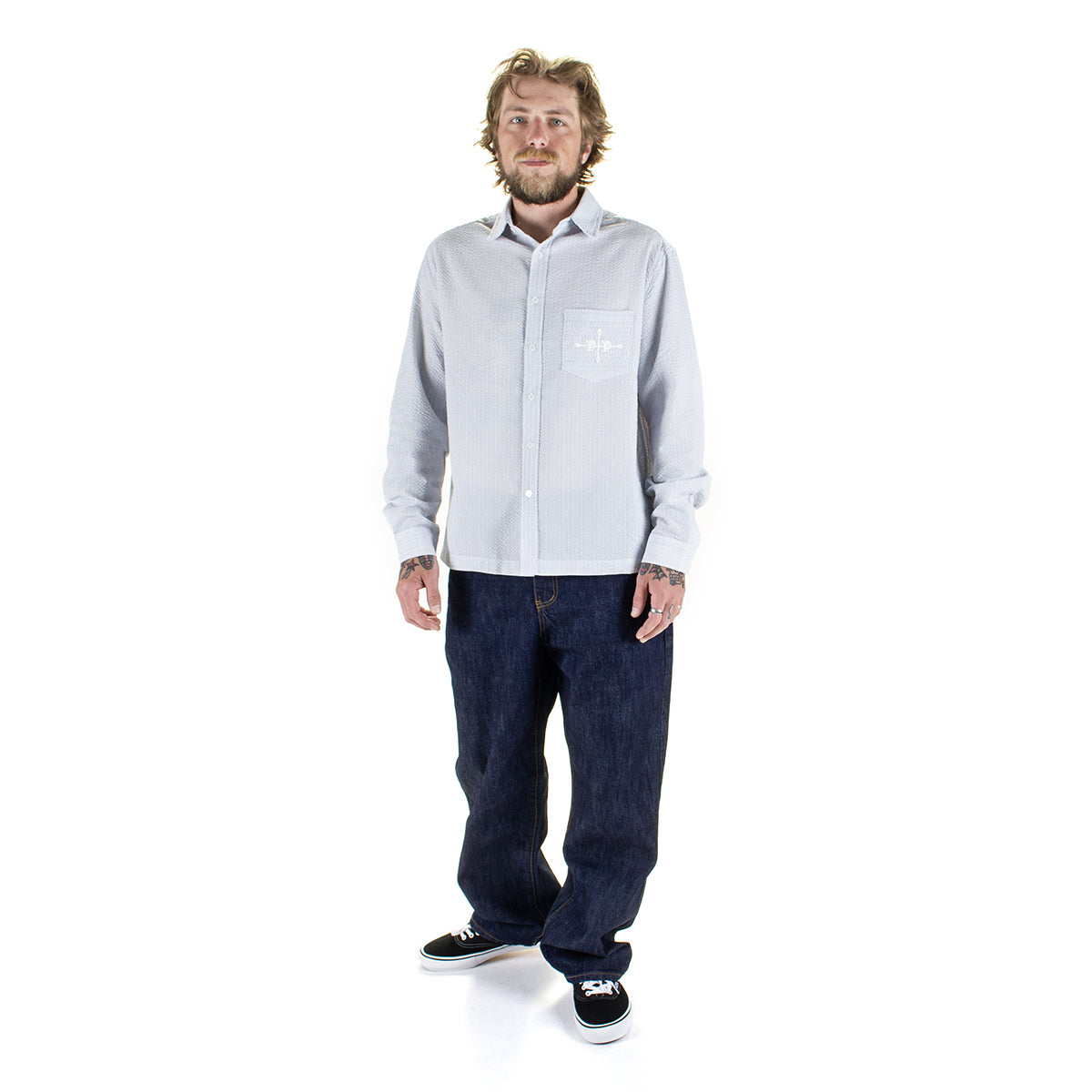 Passport - Gauntlets Workers L/S Shirt
Color : Powder Blue