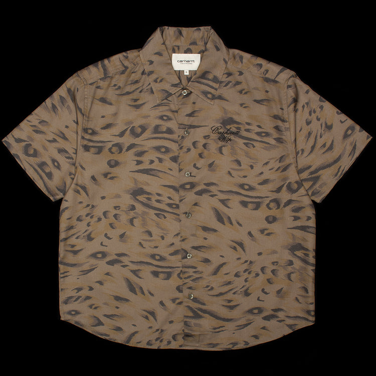 Carhartt WIP - Women's Travon Shirt
Style # # I036794-3TDXX
Color : Cypress / Black Duck Feather Print