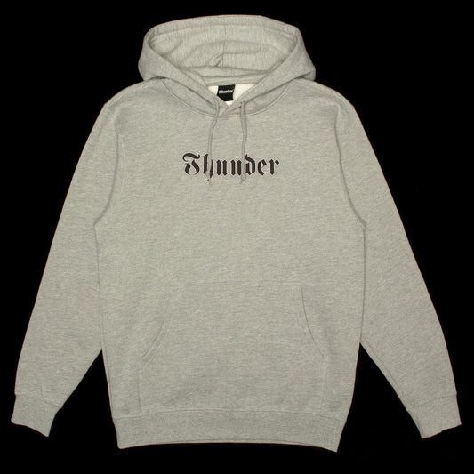 Thunder - Script Hoodie
Color : Heather Grey / Black