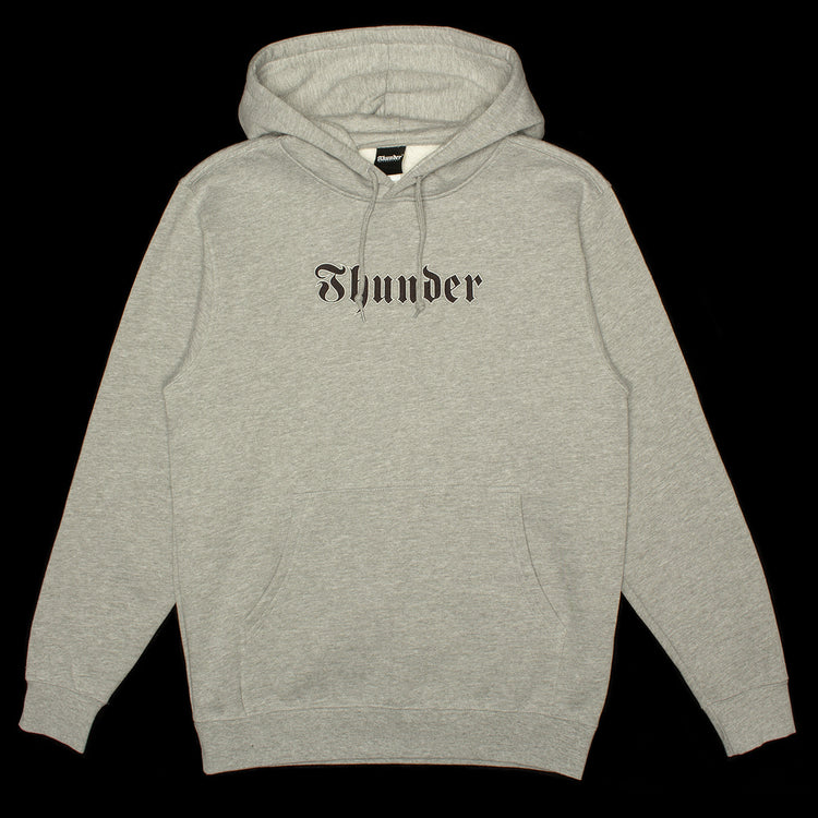 Thunder - Script Hoodie
Color : Heather Grey / Black