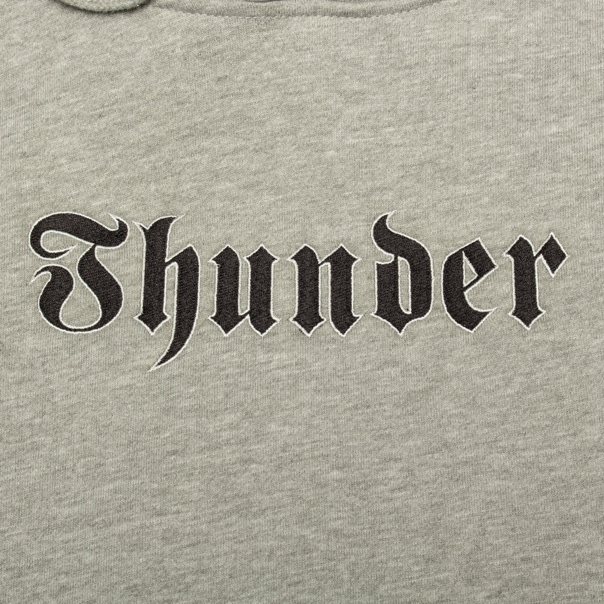 Thunder - Script Hoodie
Color : Heather Grey / Black