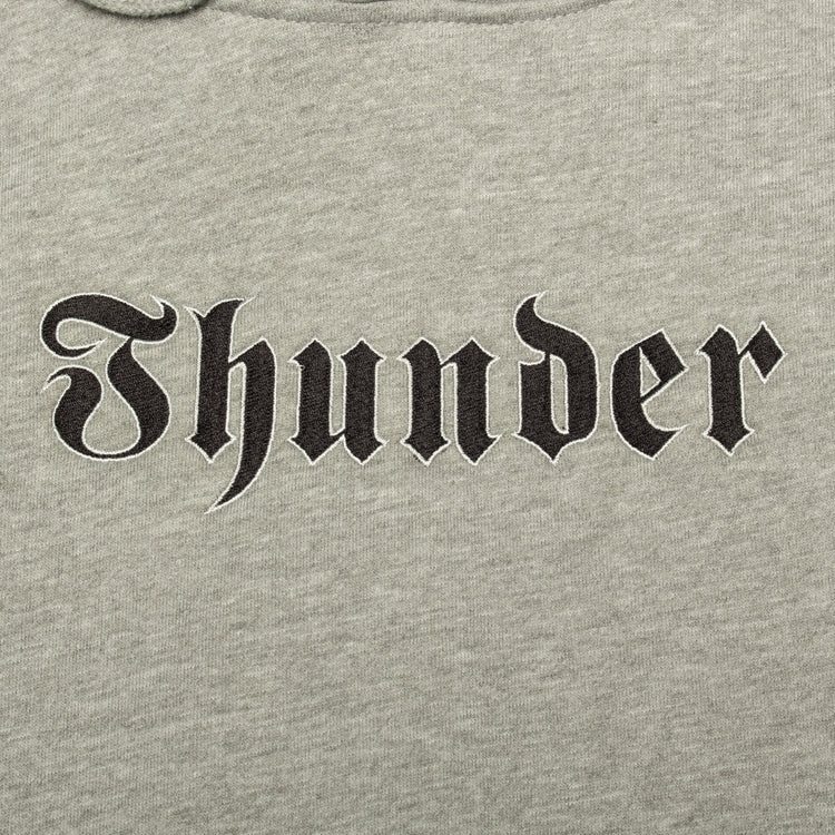 Thunder - Script Hoodie
Color : Heather Grey / Black
