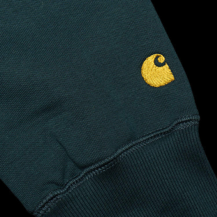 Carhartt WIP | Hooded Chase Sweatshirt Style # I033661-2D0 Color : Duck Blue / Gold