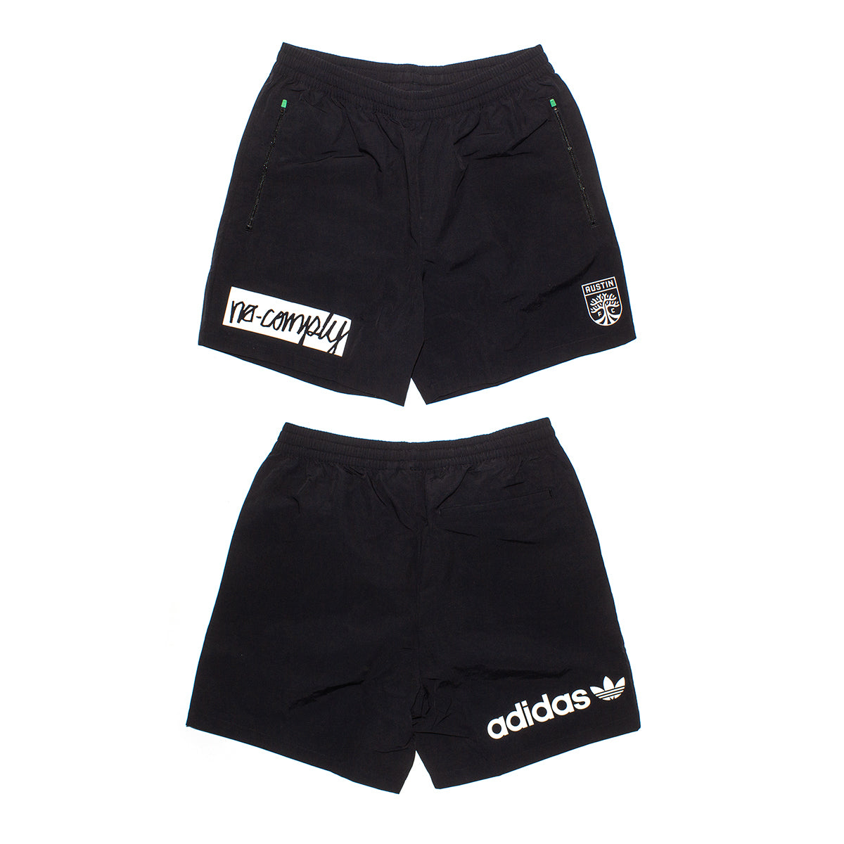 Adidas | No-Comply x Austin FC Water Short Style # IL9636 Color : Black
