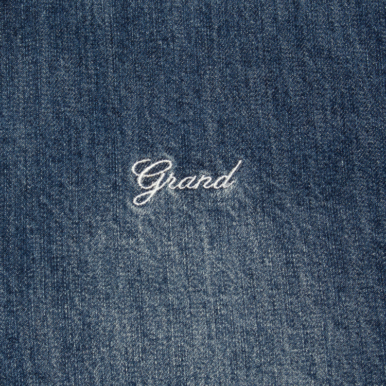 Grand Collection | Sherpa Lined Denim Track Jacket Color : Blue Denim