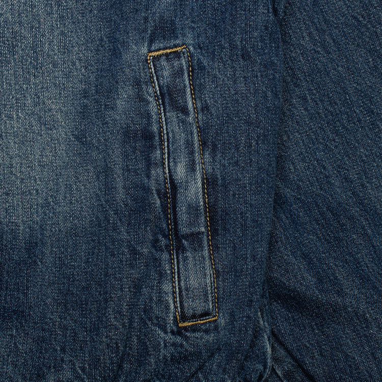 Grand Collection | Sherpa Lined Denim Track Jacket Color : Blue Denim