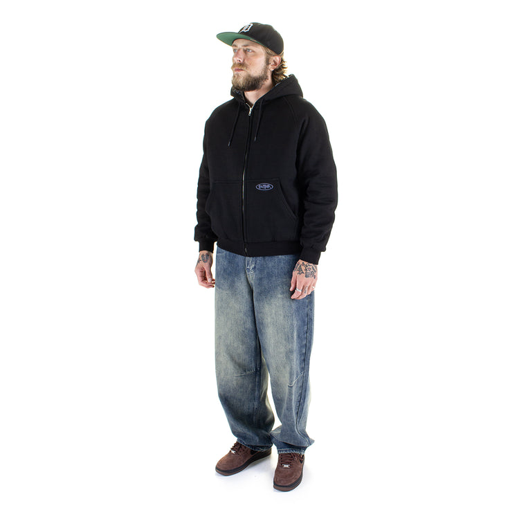 Plaid Lined Zip-Thru Hoodie