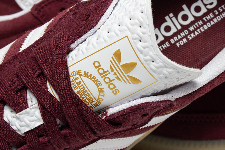 Adidas Skateboarding - Samba ADV
Style # KJ0265
Color : Shadow Red / Footwear White / Maroon