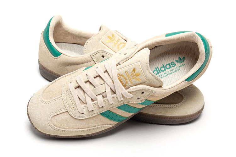 Adidas Skateboarding - Samba ADV
Style # KJ0262
Color : Sand Strata / Court Green / Gum