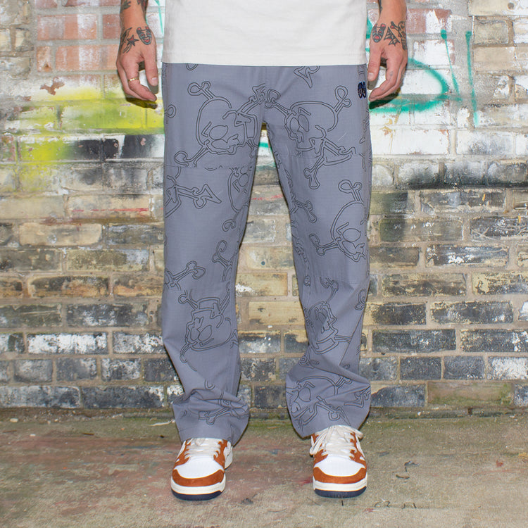 Krooked | Style Eyes Ripstop Double Knee Pants Color : Grey