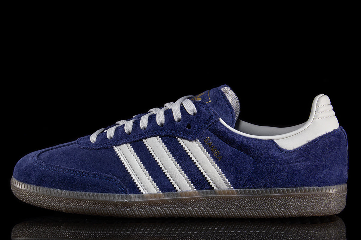 Adidas - Samba ADV
Style # JP8523
Color : Dark Blue / Grey One / Gum