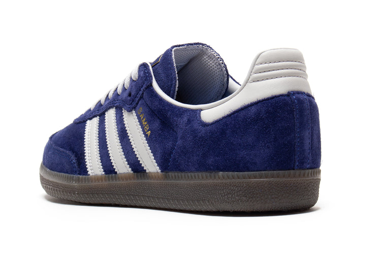 Adidas - Samba ADV
Style # JP8523
Color : Dark Blue / Grey One / Gum