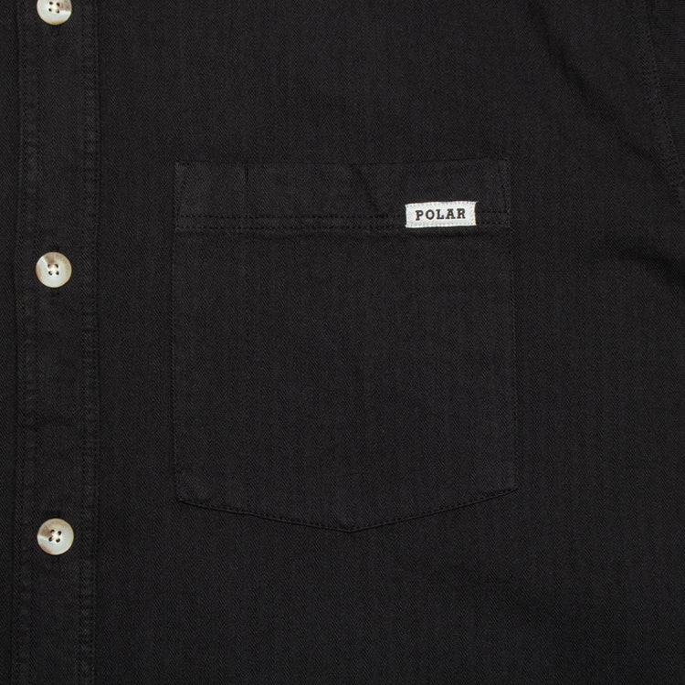 Polar | Mitchell Herringbone L/S Shirt Color : Black