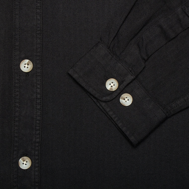 Polar | Mitchell Herringbone L/S Shirt Color : Black