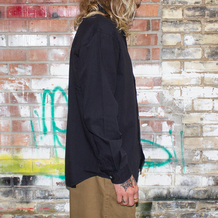 Polar | Mitchell Herringbone L/S Shirt Color : Black