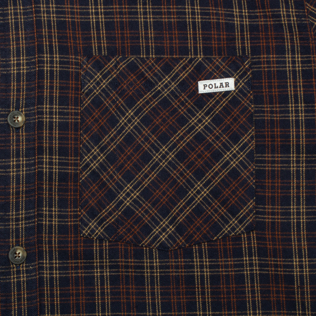 Polar | Mitchell L/S Flannel Shirt Color : Navy / Brown