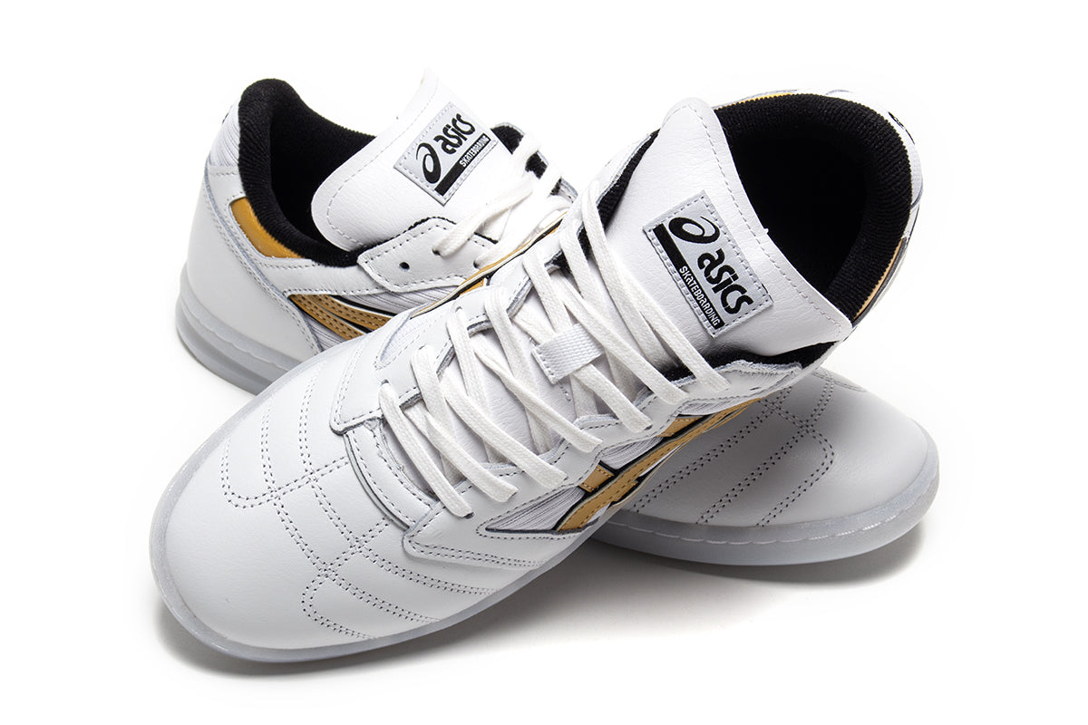 Asics Skateboarding - Leggerezza FB
Style # 1201B058.100
Color : White / Pure Gold