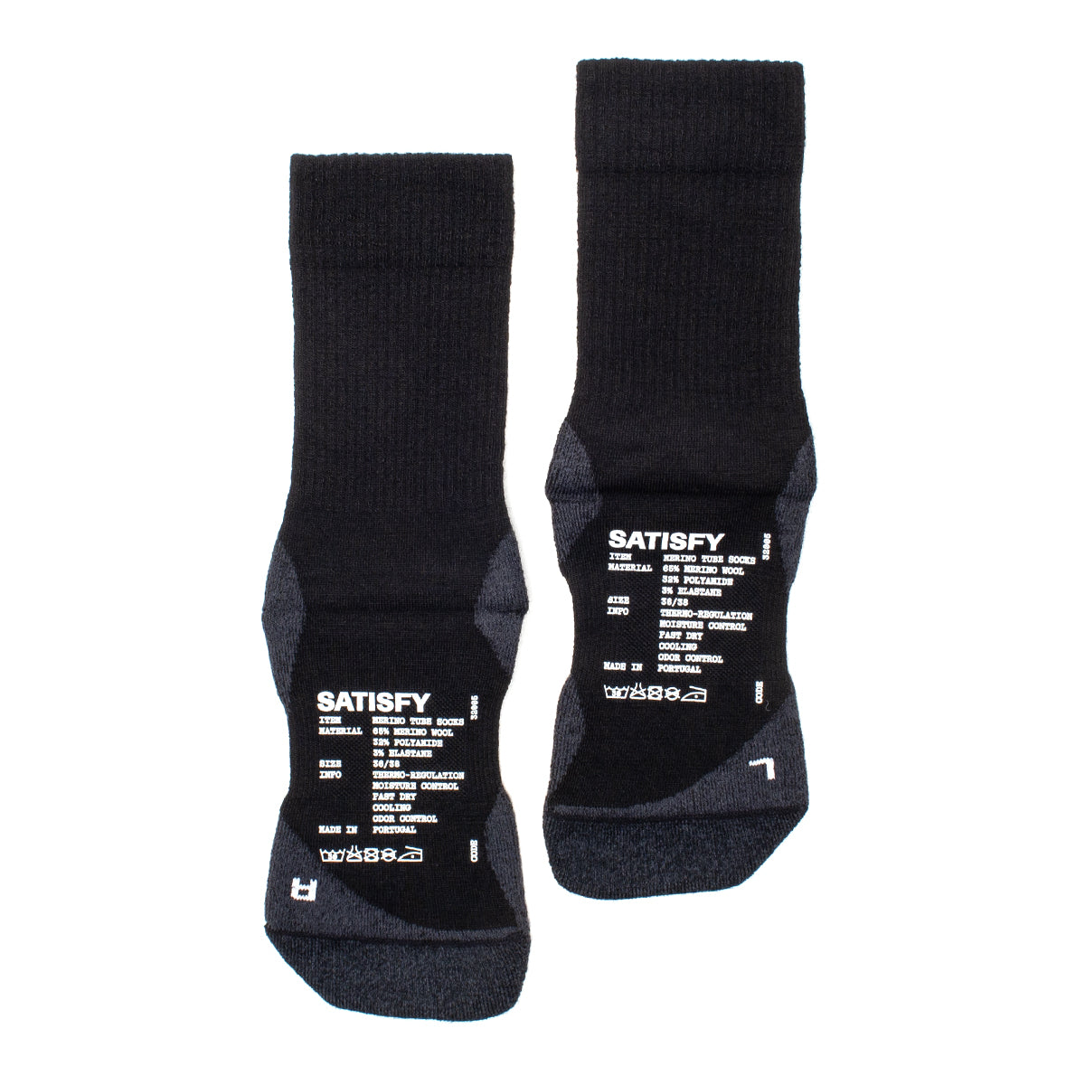 Satisfy - Merino Nylon Tube Sock
Color : Black