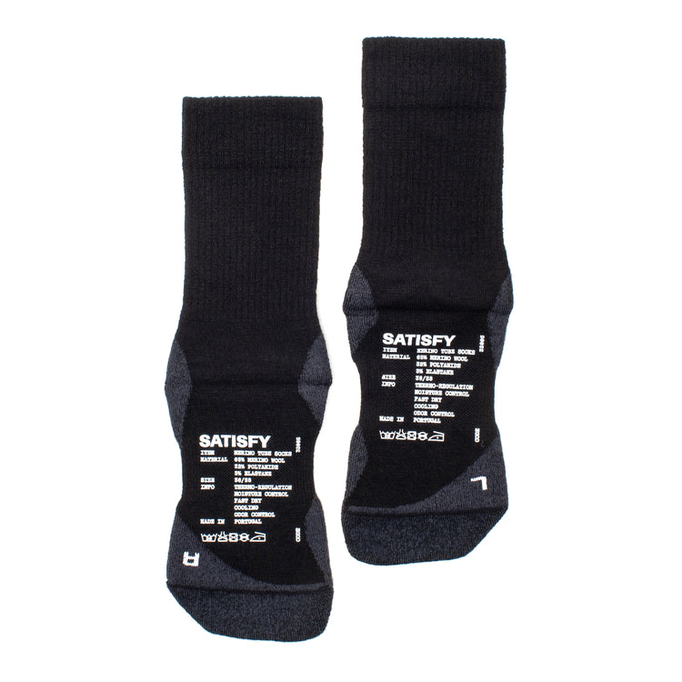 Satisfy - Merino Nylon Tube Sock
Color : Black