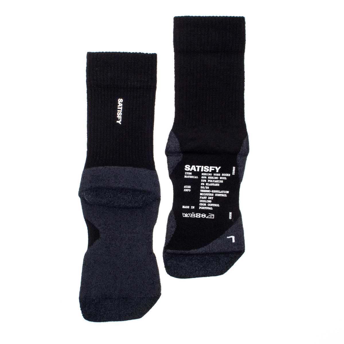 Satisfy - Merino Nylon Tube Sock
Color : Black