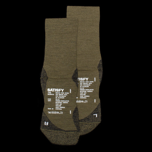 Satisfy - Merino Nylon Tube Sock
Color : Dark Olive