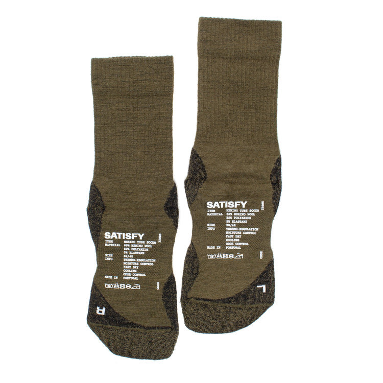 Satisfy - Merino Nylon Tube Sock
Color : Dark Olive