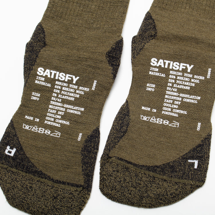 Satisfy - Merino Nylon Tube Sock
Color : Dark Olive