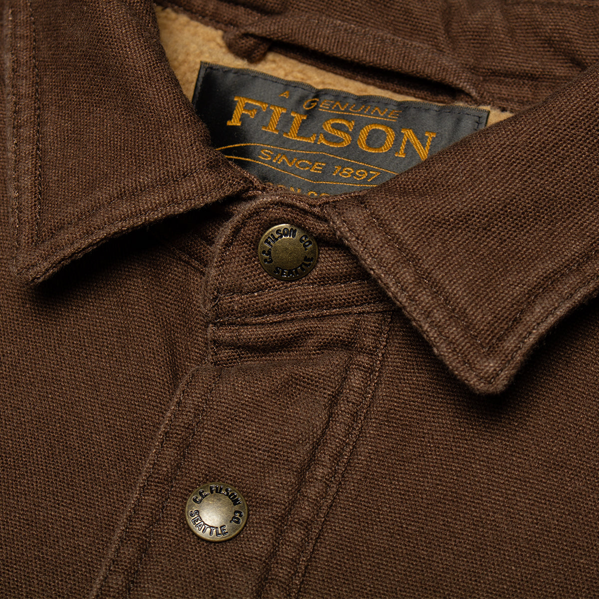 Filson - Fleece Lined Jac-Shirt
Style # F1420172089
Color : Dark Brown&nbsp;