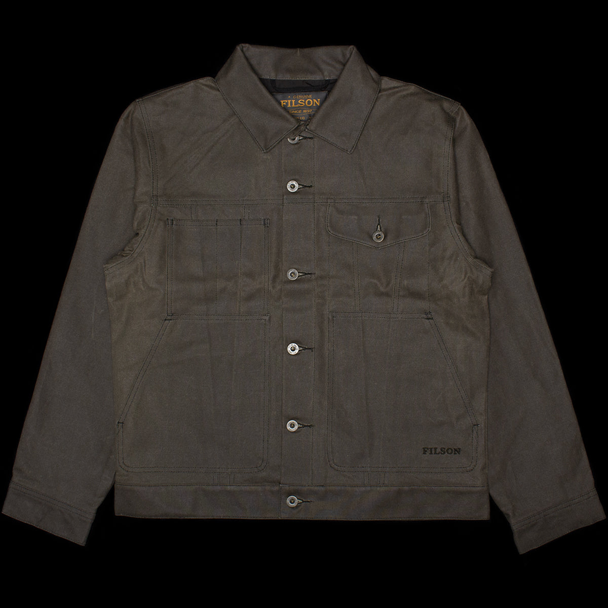 Filson - Tin Cloth Short Lined Cruiser Jacket
Style # F1420232828
Color : Beluga