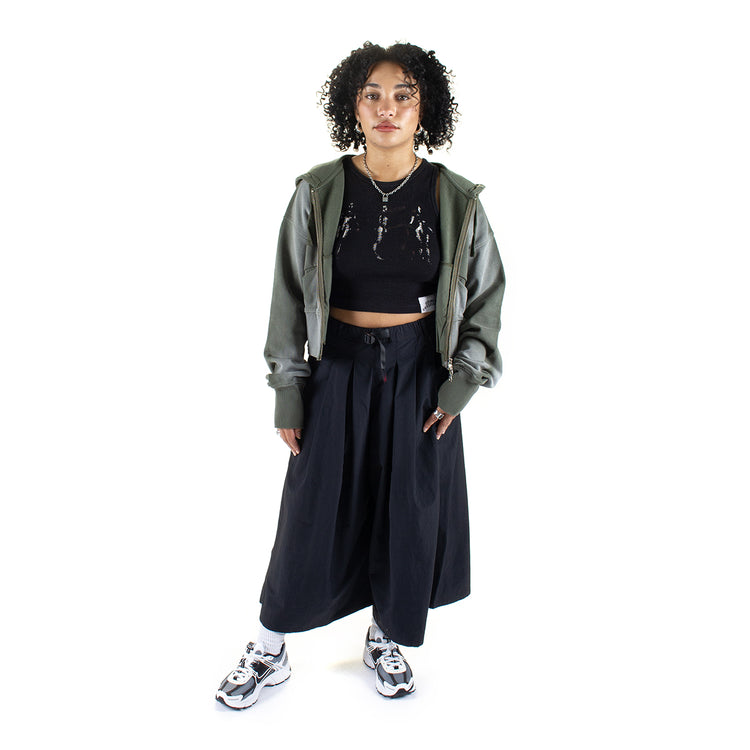 Dime - Women's Cropped Zip Hoodie
Color : Green Washed