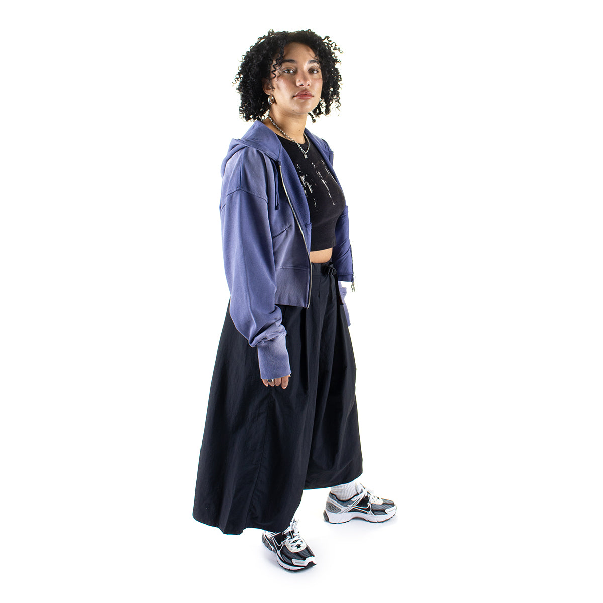 Dime - Women's Cropped Zip Hoodie
Color : Lavender Washed