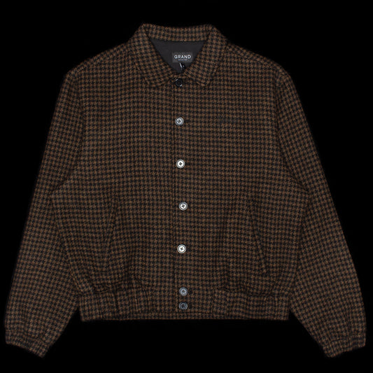 Grand Collection - Wool Houndstooth Blouson Jacket
Color : Espresso / Black