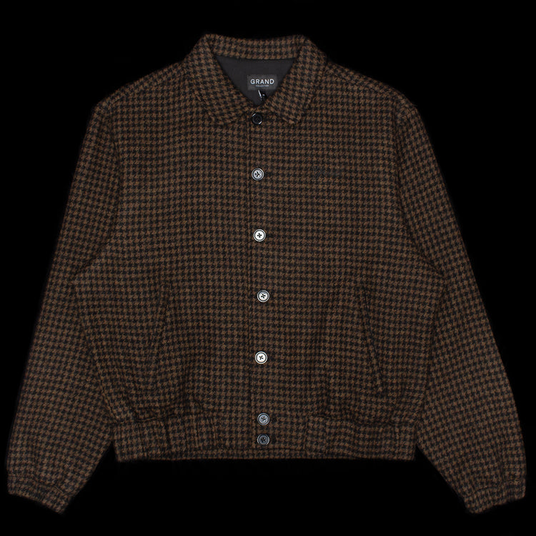 Grand Collection - Wool Houndstooth Blouson Jacket
Color : Espresso / Black