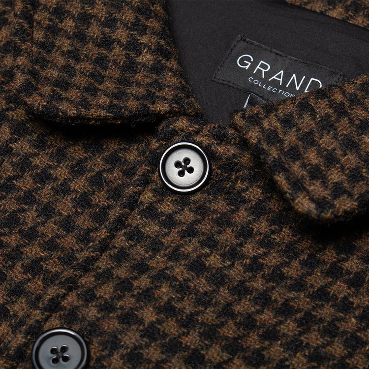 Grand Collection - Wool Houndstooth Blouson Jacket
Color : Espresso / Black