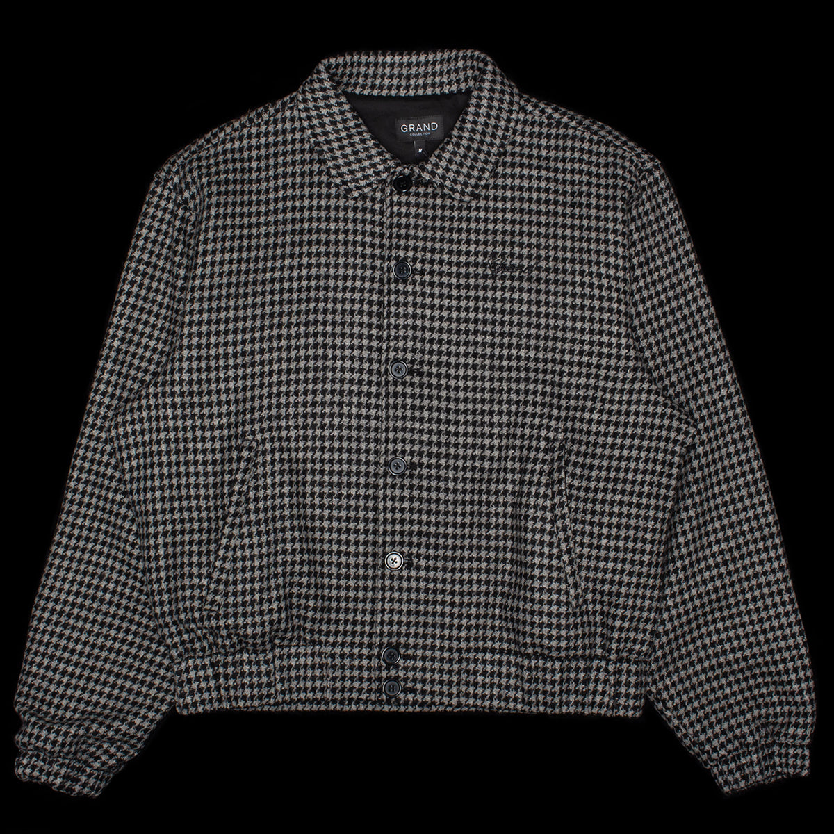 Grand Collection - Wool Houndstooth Blouson Jacket
Color : Black / Grey